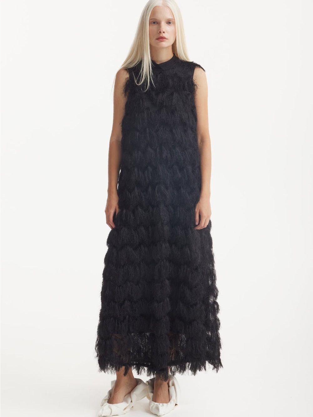 Julia Allert Long Evening Gown A-Line Fringe Dress